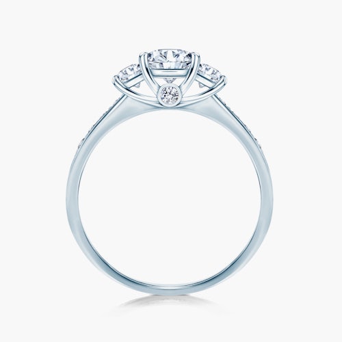 Pierścionek zaręczynowy Dream: białe złoto, biały szafir